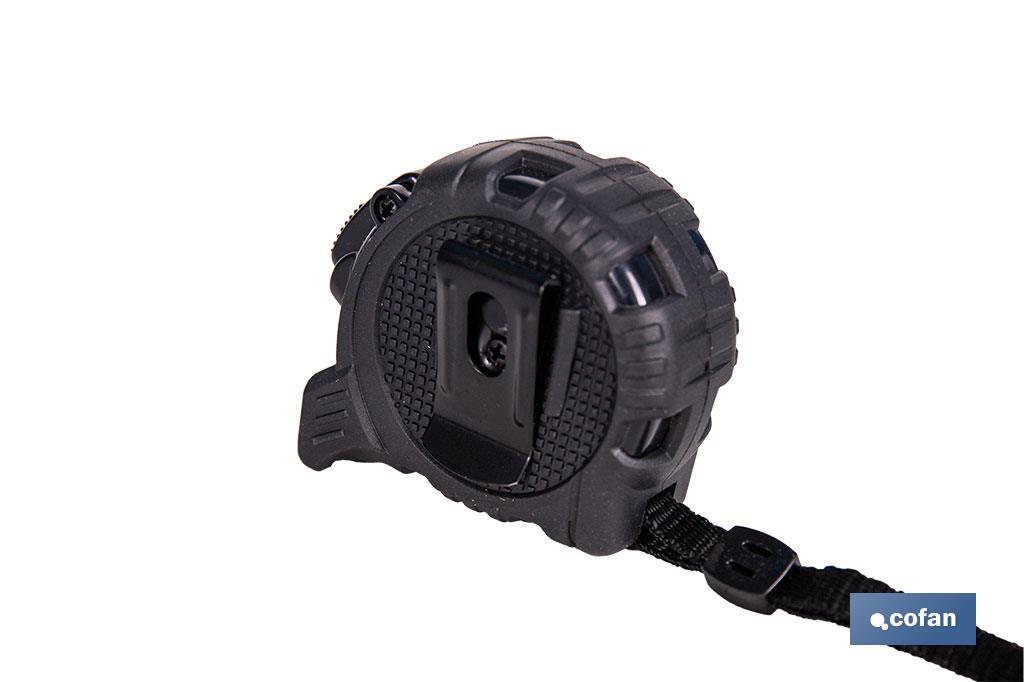 FLEXÓMETRO HOJA NEGRA DOBLE CARA 16 MM X 3 M