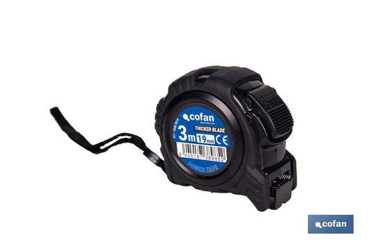 FLEXÓMETRO HOJA NEGRA DOBLE CARA 19 MM X 3 M