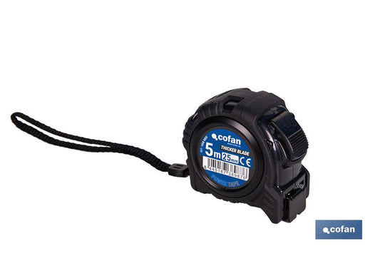 FLEXÓMETRO HOJA NEGRA DOBLE CARA 25 MM X 5 M