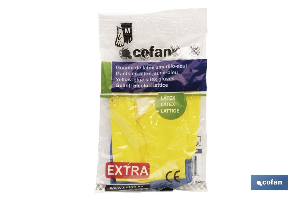 GUANTE BICOLOR LATEX REFORZADO T 9 VENTA UNITARIA
