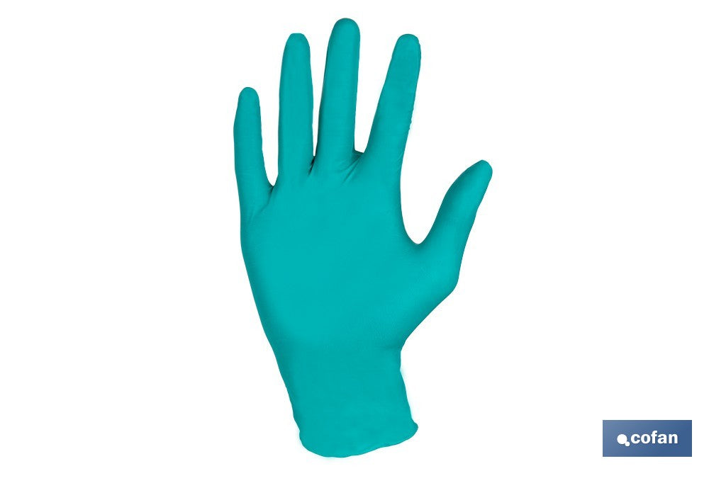 CAJA 100 UDS. GUANTES NITRILO VERDE COFAN PROTECCION FITOSANITARIOS T-L