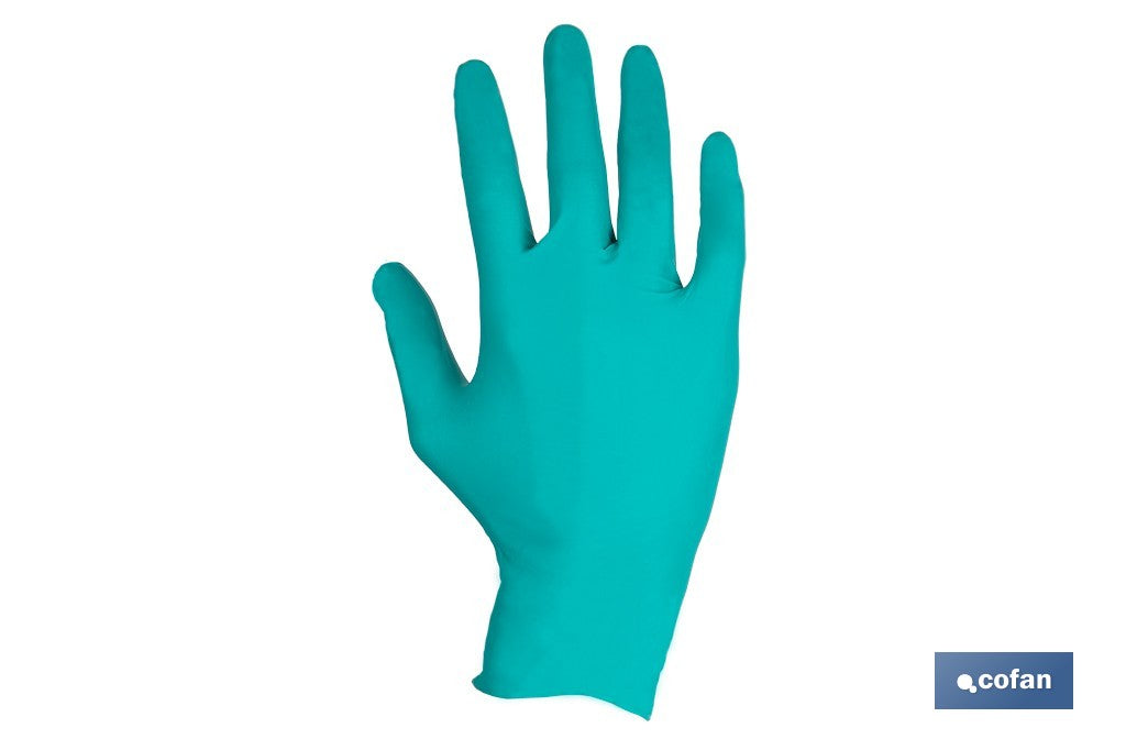 CAJA 100 UDS. GUANTES NITRILO VERDE COFAN PROTECCION FITOSANITARIOS T-S