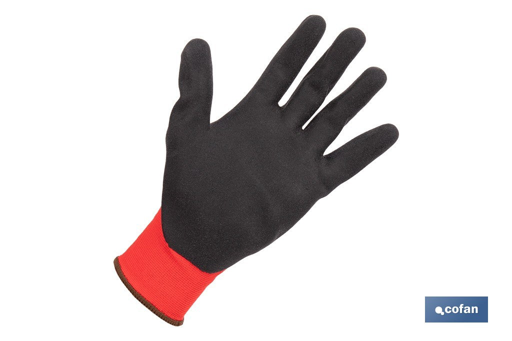 GUANTE IMPREGNADO SANDY COATED ROJO/NEGRO TALLA 9