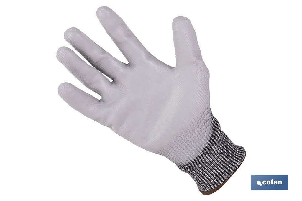 GUANTE ANTICORTE IMPREGNADO PU GRIS T-9 venta unitaria