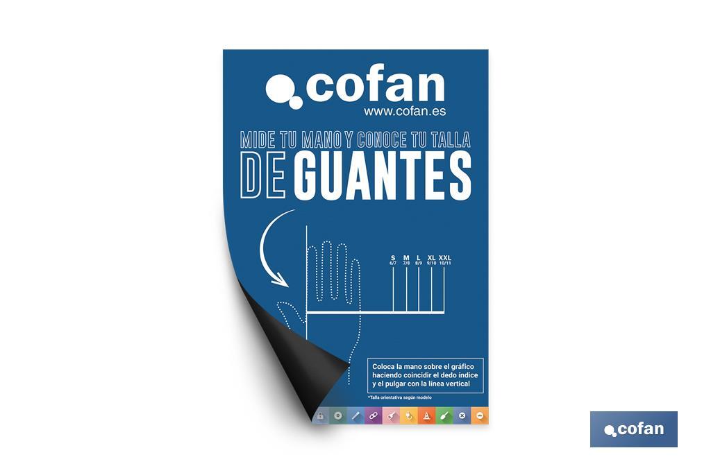 CARTEL IMANTADO 297x210 mm  MEDIDOR TALLA DE GUANTES