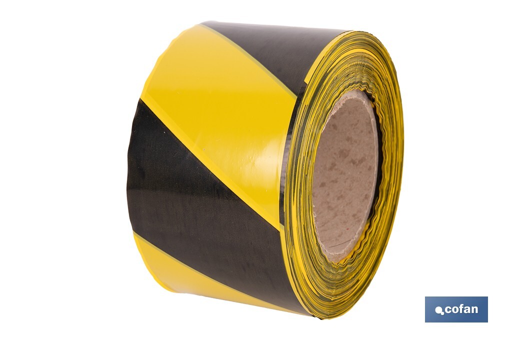 CINTA BALIZAM. AMARILLA/NEGRA 80MM X 200MTS