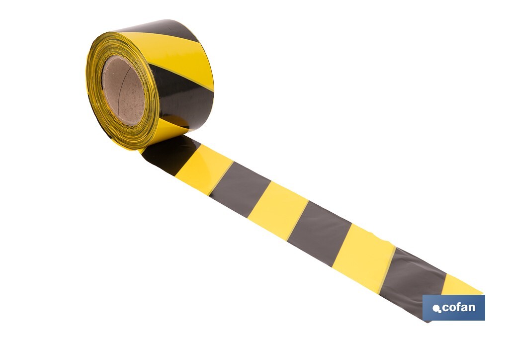 CINTA BALIZAM. AMARILLA/NEGRA 80MM X 200MTS