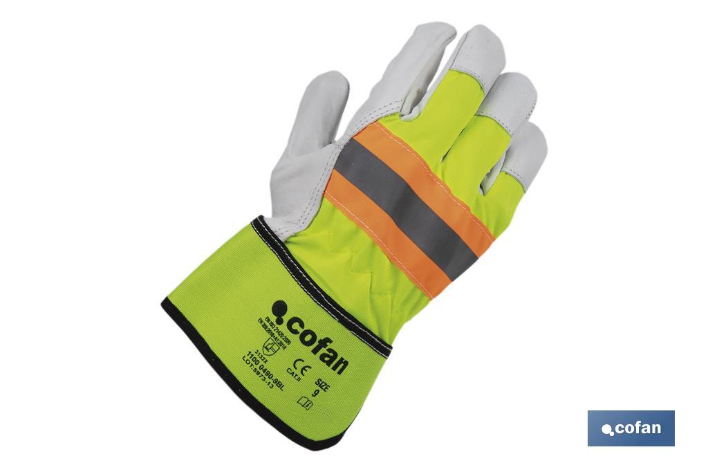 GUANTE VACUNO AMERICANO AMARILLO FLÚOR TALLA 9