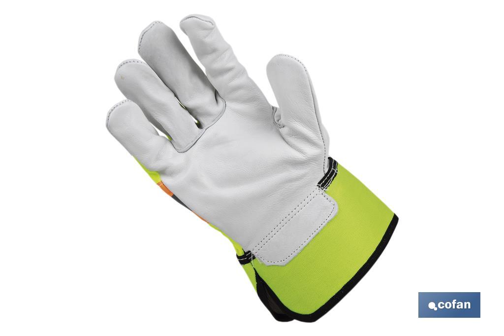 GUANTE VACUNO AMERICANO AMARILLO FLÚOR TALLA 11