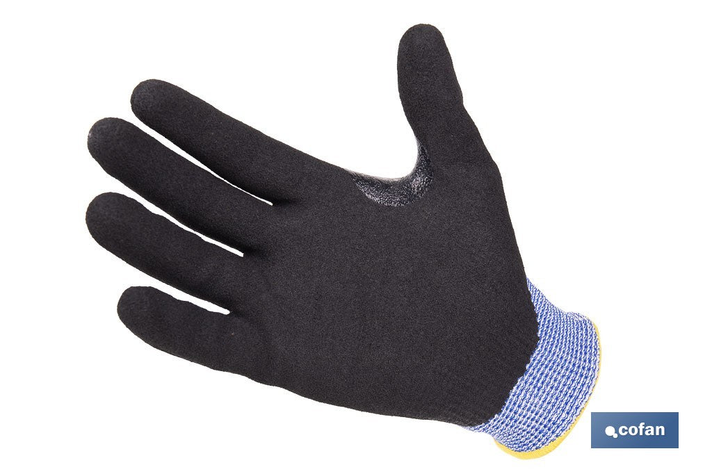 GUANTE ANTICORTE HPPE IMPREGNADO DE NITRILO SANDY COAT TALLA 9