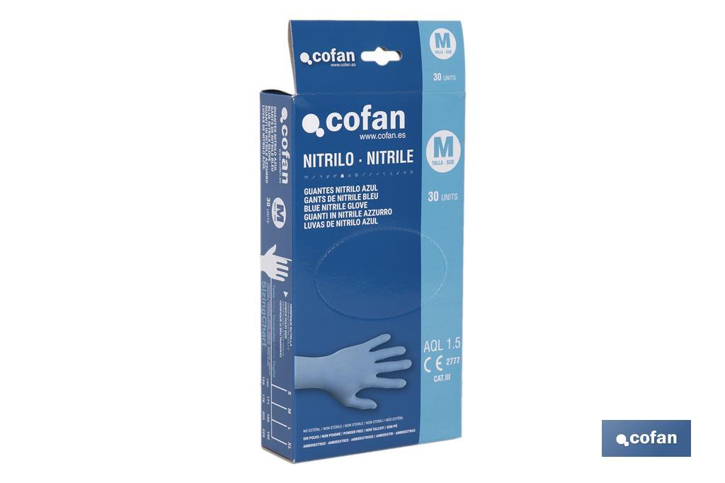 CAJA 30 UNDS. GUANTES NITRILO T-M