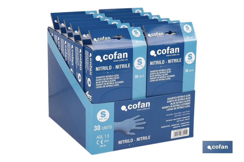 CAJA 30 UNDS. GUANTES NITRILO T-S