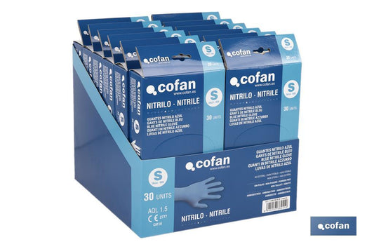CAJA 30 UNDS. GUANTES NITRILO T-S