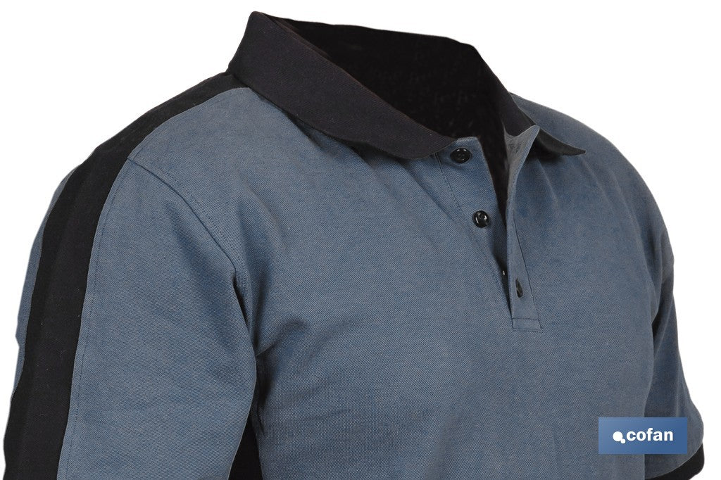 POLO BALDER ELASTANO 210 G/M2 GRIS OSCURO-NEGRO TALLA L
