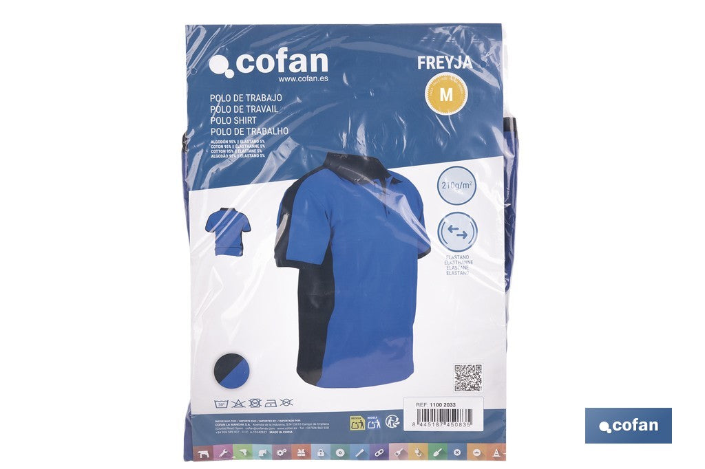 POLO FREYJA ELASTANO 210 G/M2 AZUL-NEGRO TALLA XL