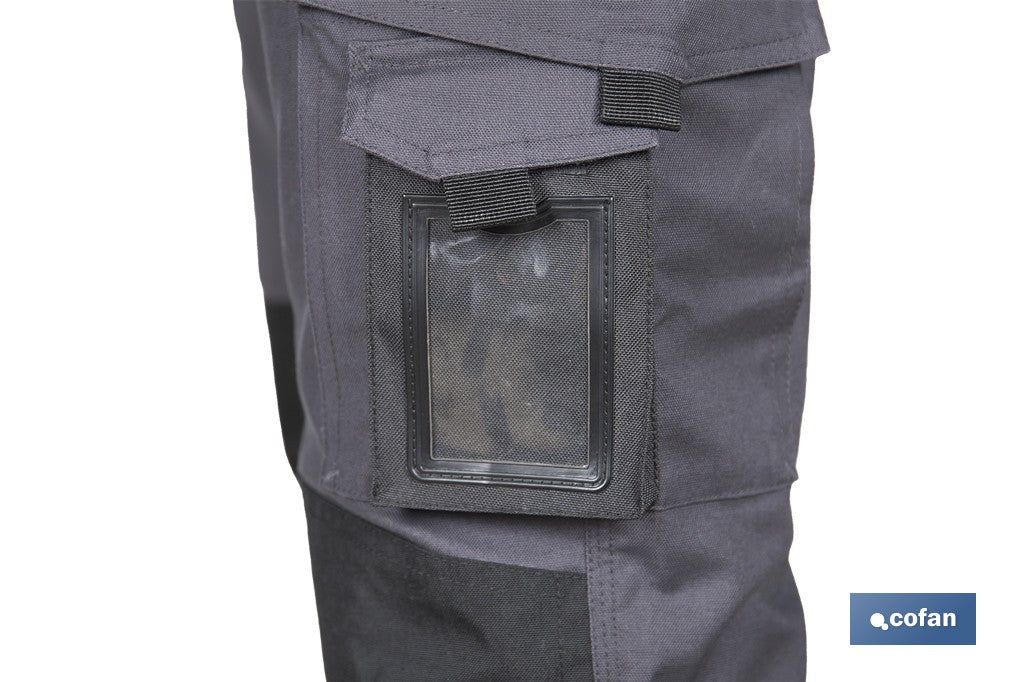PANTALÓN DE TRABAJO HEIMDALL ELASTANO 280 G/M2 GRIS OSCURO CON DETALLES NEGROS TALLA 50