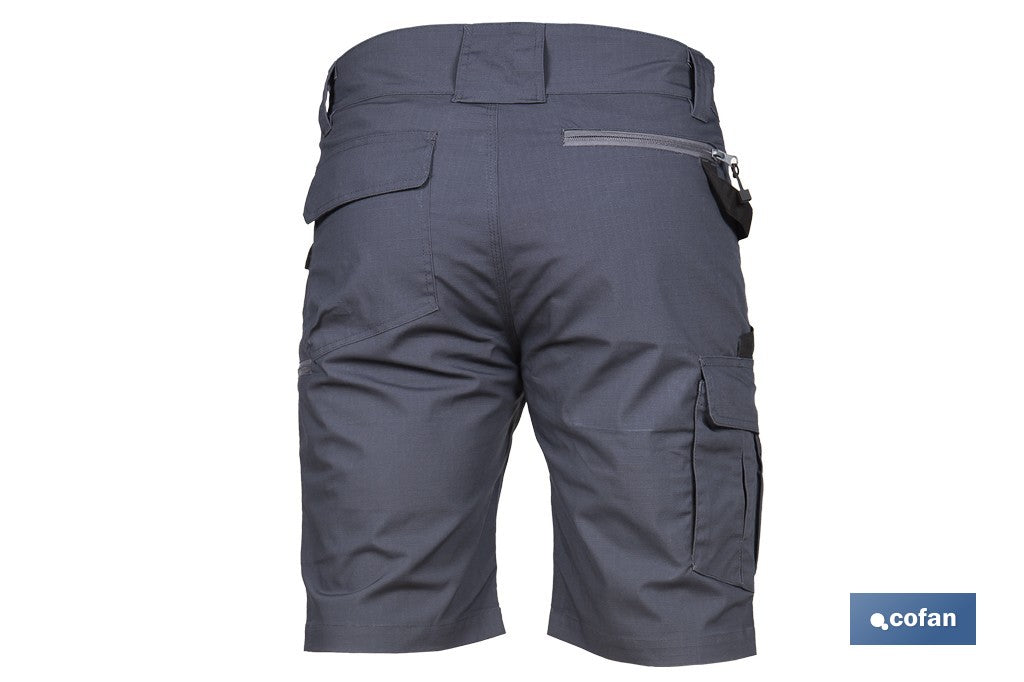 BERMUDAS DE TRABAJO FRIGG ELASTANO 215 G/M2 GRIS OSCURO CON DETALLES NEGROS TALLA 50