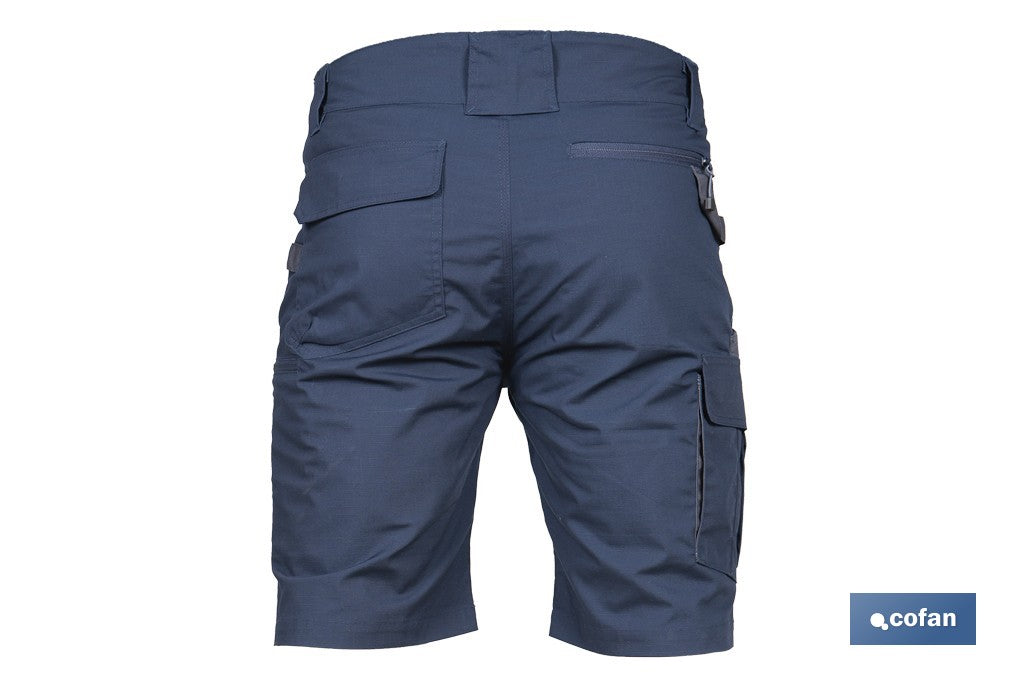 BERMUDAS DE TRABAJO TYR ELASTANO 215 G/M2 AZUL MARINO CON DETALLES GRISES TALLA 44