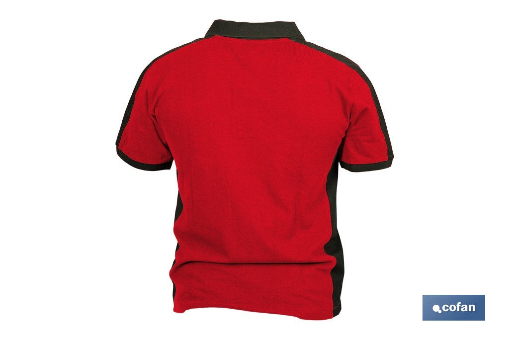 POLO HELA ELASTANO 210 G/M2 ROJO OSCURO-NEGRO TALLA XXXL
