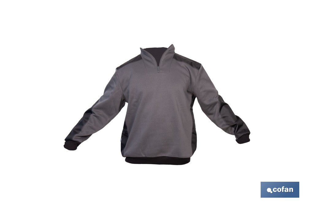 SUDADERA RANGER CUELLO CREMALLERA 280GMS GRIS-NEGRO T-M
