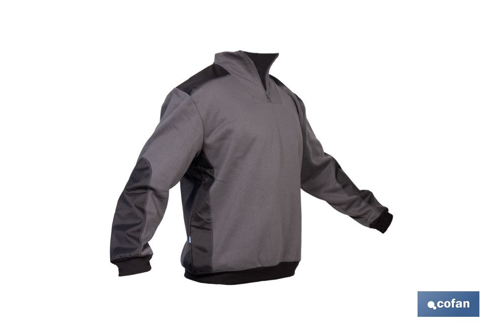 SUDADERA RANGER CUELLO CREMALLERA 280GMS GRIS-NEGRO T-S