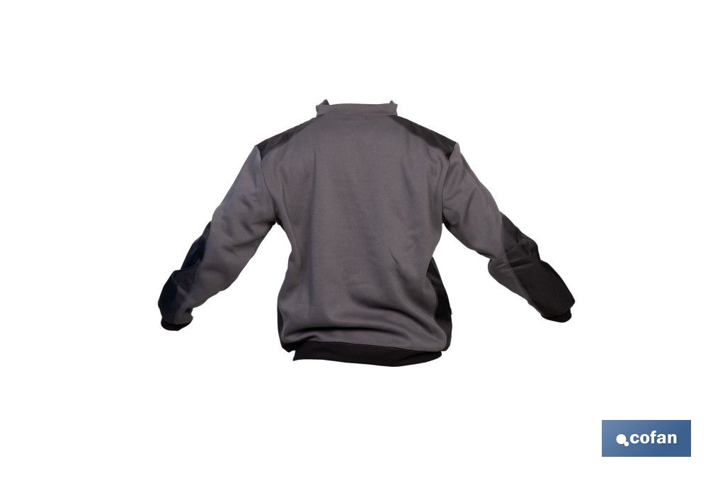 SUDADERA RANGER CUELLO CREMALLERA 280GMS GRIS-NEGRO T-S