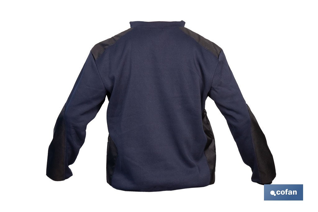 SUDADERA RANGER CUELLO CREMALLERA 280GMS AZUL-NEGRO T-L