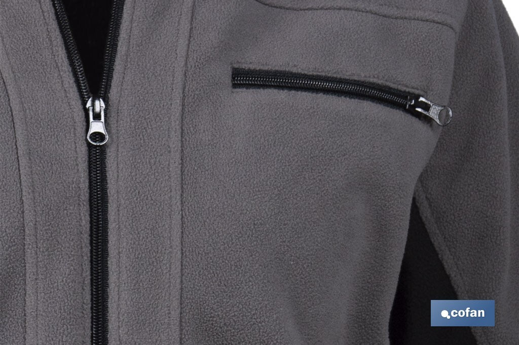 CHAQUETA POLAR MODELO WALKER 370 G/M GRIS-NEGRO TALLA L