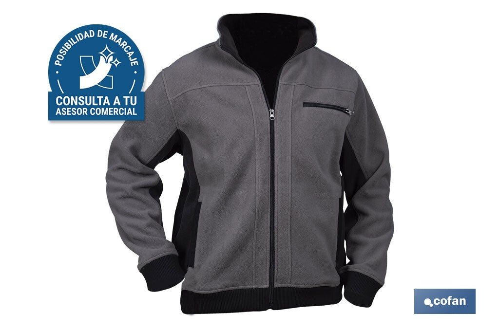 CHAQUETA POLAR MODELO WALKER 370 G/M GRIS-NEGRO TALLA XXL