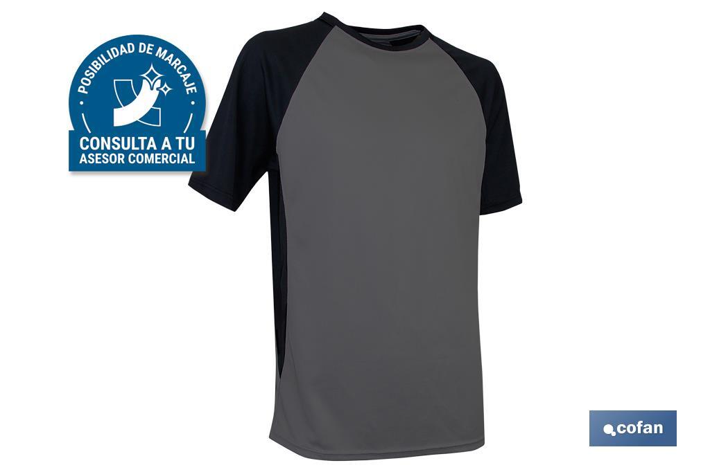 CAMISETA TRANSPIRABLE MODELO PILOTE GRIS-NEGRA 160 g/m2 TALLA-S