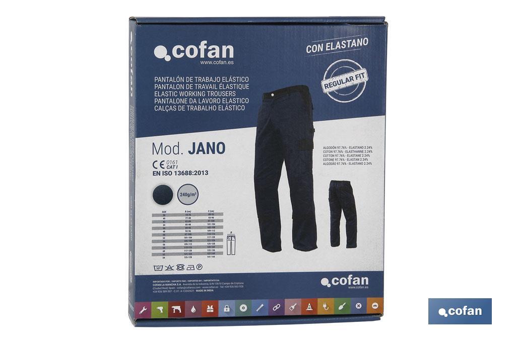 PANTALON TRAB. FLEX. JANO REGULAR FIT MAR/NEGRO T-52