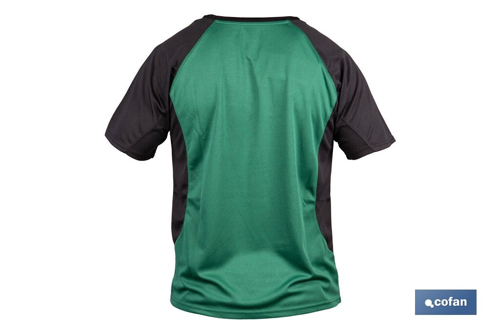 CAMISETA TRANSPIRABLE MODELO PILOTE VERDE-NEGRA 160 g/m2 TALLA-L