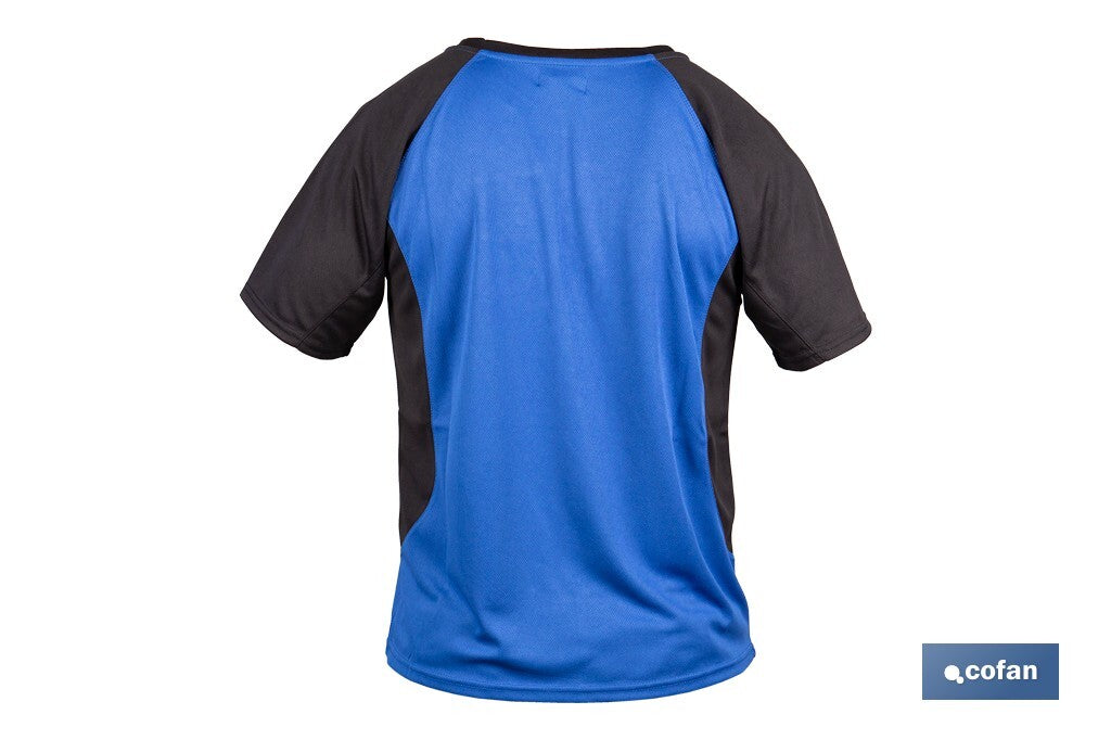 CAMISETA TRANSPIRABLE MODELO PILOTE AZUL-NEGRA 160 g/m2 TALLA-XXL