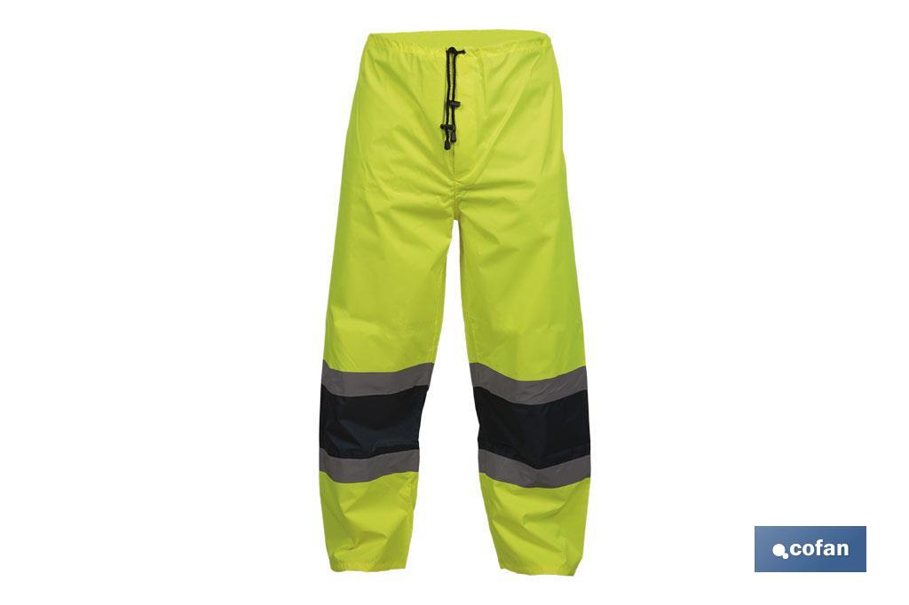 PANTALÓN DE LLUVIA DE ALTA VISIBILIDAD MODELO BELLATRIX AMARILLA Y AZUL TALLA XXXL
