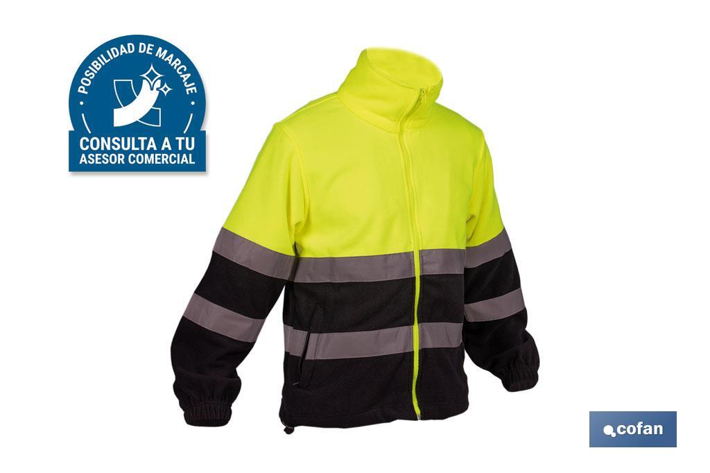 FORRO POLAR DE ALTA VISIBILIDAD MODELO ALTAIR AMARILLO Y AZUL TALLA M