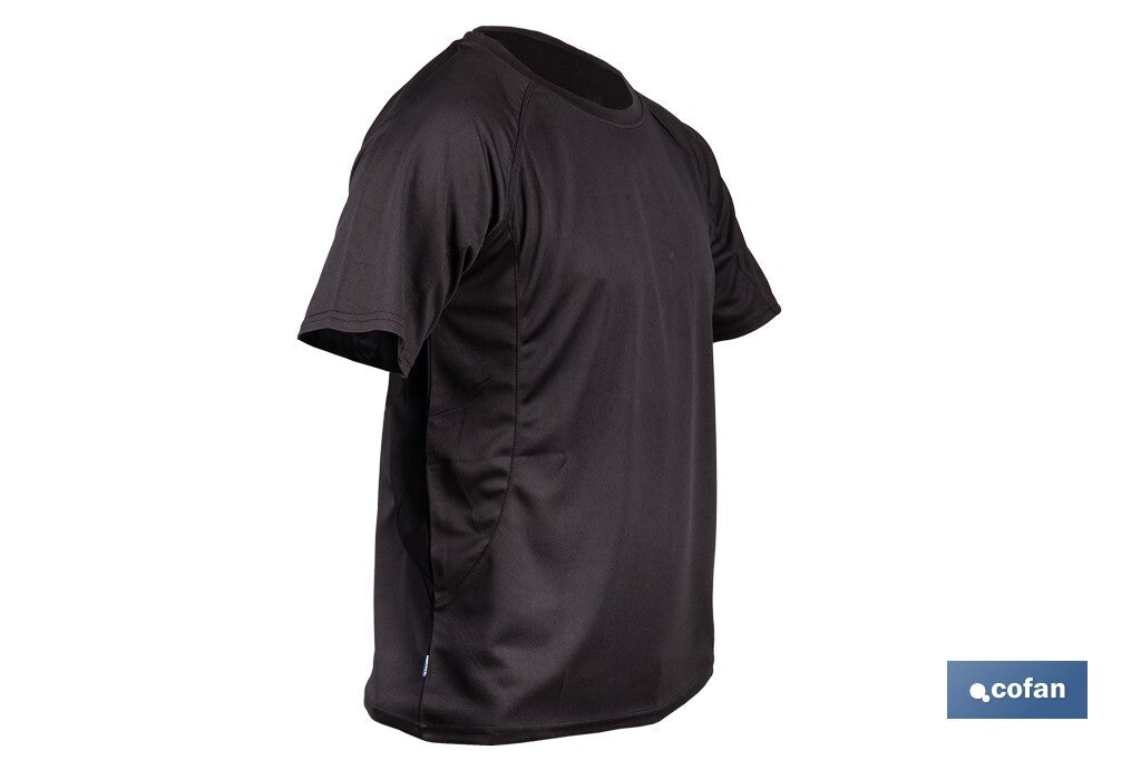 CAMISETA TRANSPIRABLE MODELO PILOTE NEGRA 160 g/m2 TALLA-L