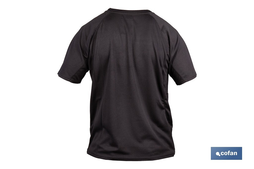 CAMISETA TRANSPIRABLE MODELO PILOTE NEGRA 160 g/m2 TALLA-S