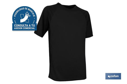 CAMISETA TRANSPIRABLE MODELO PILOTE NEGRA 160 g/m2 TALLA-S