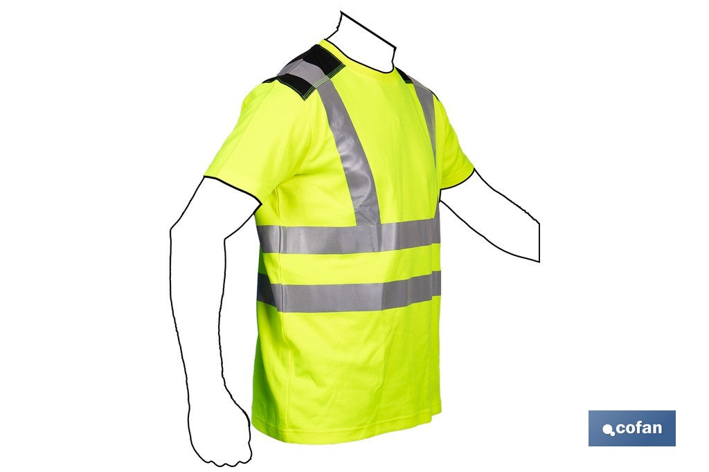 CAMISETA DE ALTA VISIBILIDAD MODELO ATLAS AMARILLA Y NEGRA TALLA M