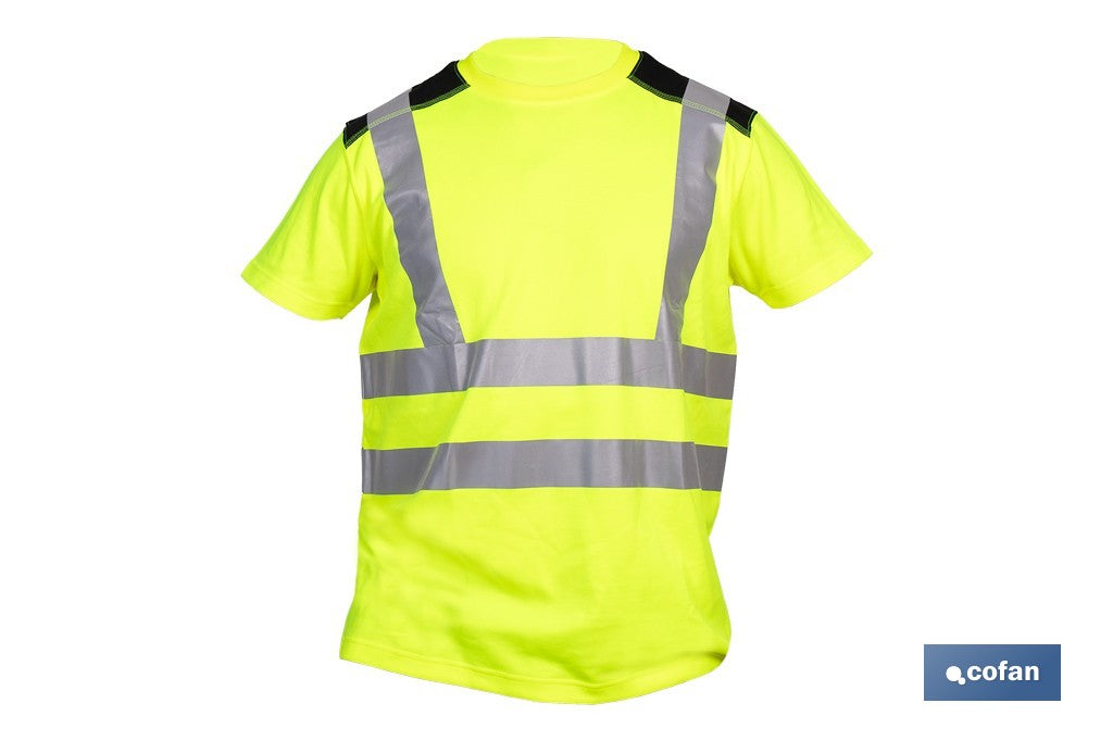 CAMISETA DE ALTA VISIBILIDAD MODELO ATLAS AMARILLA Y NEGRA TALLA XXL