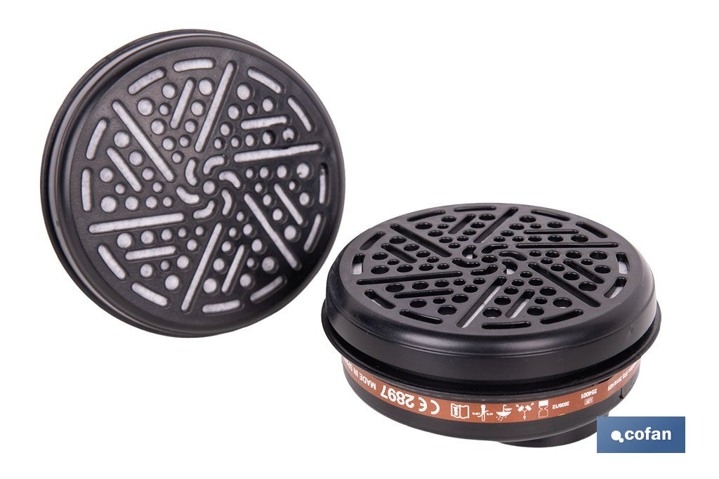 SET DE 2 FILTROS TIPO A1 (ADAPTABLES A MÁSCARA FACIAL)