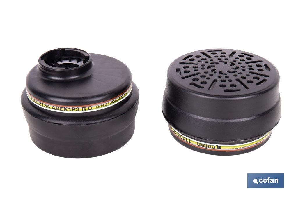 SET DE 2 FILTROS TIPO ABEK1P3 (ADAPTABLES A MÁSCARA FACIAL)