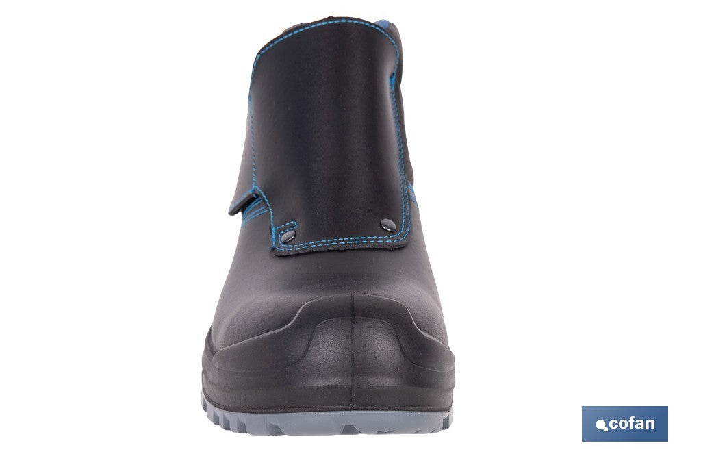 BOTA DE PIEL NEGRA CON VELCRO S3S MODELO URIAN PRO TALLA 43