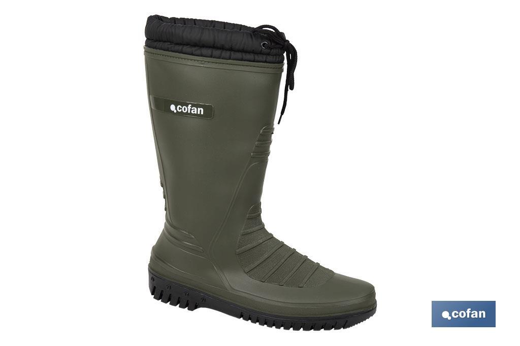 BOTA DE AGUA VERDE/NEGRA CON FORRO POLAR TALLA 38