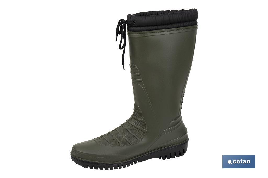 BOTA DE AGUA VERDE/NEGRA CON FORRO POLAR TALLA 37