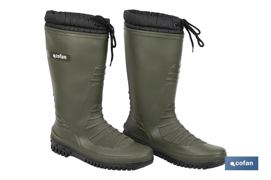 BOTA DE AGUA VERDE/NEGRA CON FORRO POLAR TALLA 43