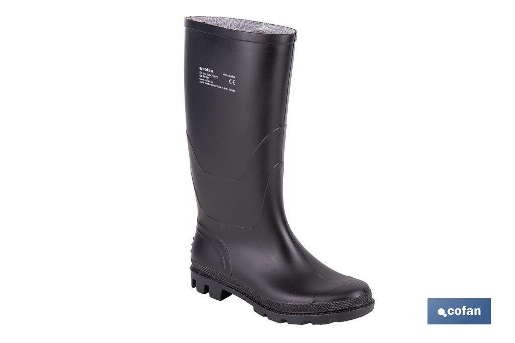 BOTA ALTA DE AGUA PVC NEGRA OB FO SR TALLA 47