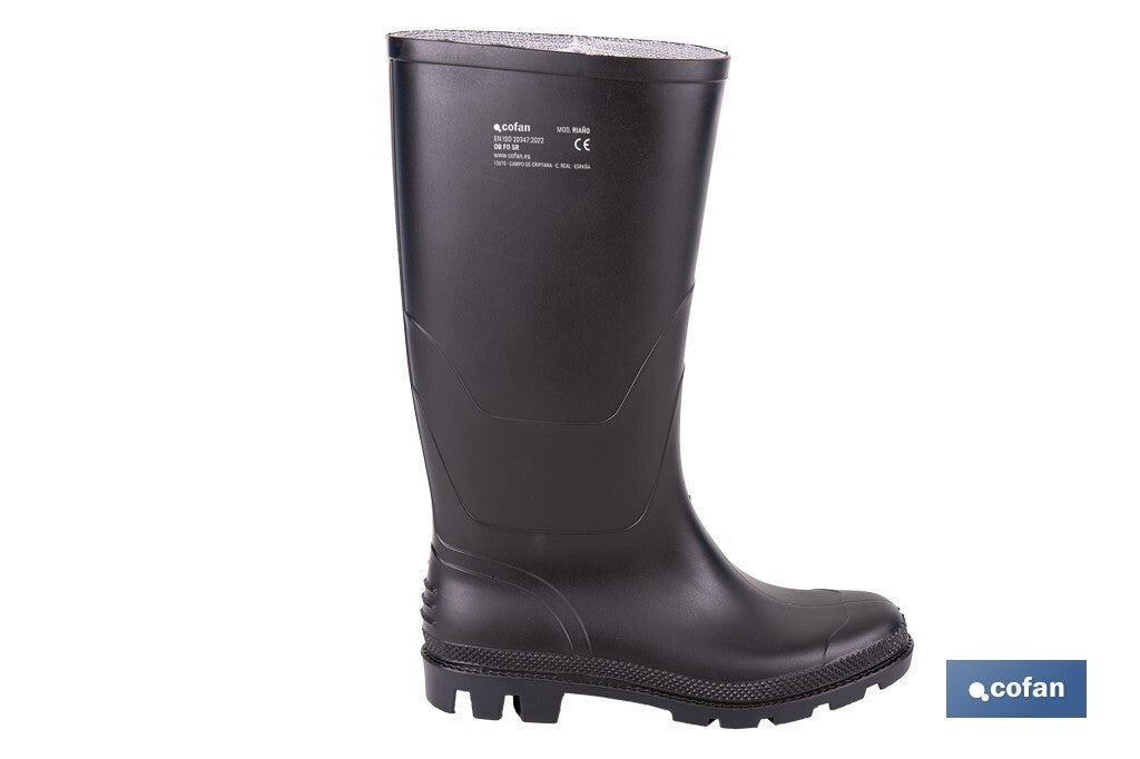 BOTA ALTA DE AGUA PVC NEGRA OB FO SR TALLA 41