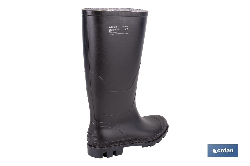 BOTA ALTA DE AGUA PVC NEGRA OB FO SR TALLA 38