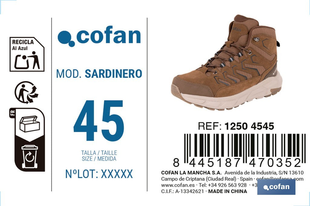 BOTA DE TREKKING MARRÓN MODELO SARDINERO TALLA 45